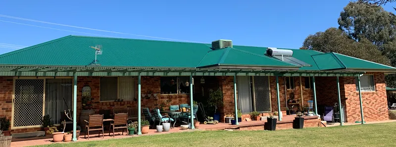 Deep green Colorbond roof on a country property