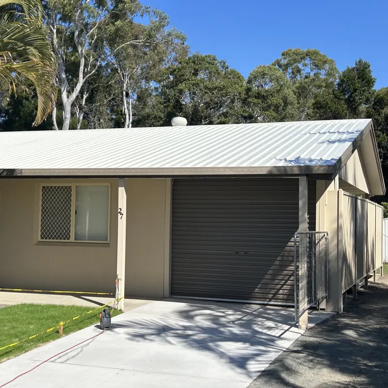 Modern home with grey Colorbond roof