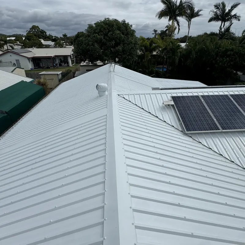 White Colorbond rooftop with solar array